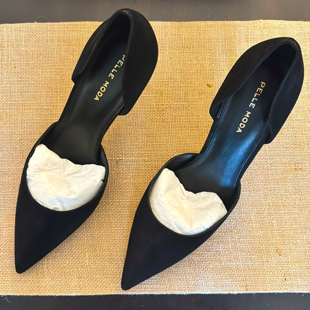 Pelle Moda Black Suede Heels